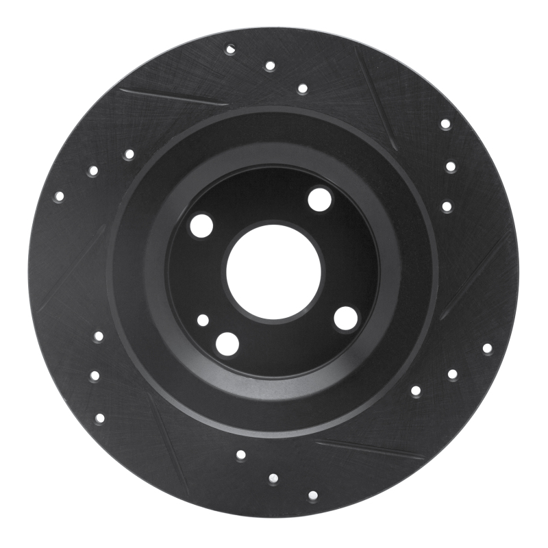 Fiat 124 Spider Brake Rotor (1) - Rear Left - R1 Concepts - Drilled & Slotted - Black - `16-`25